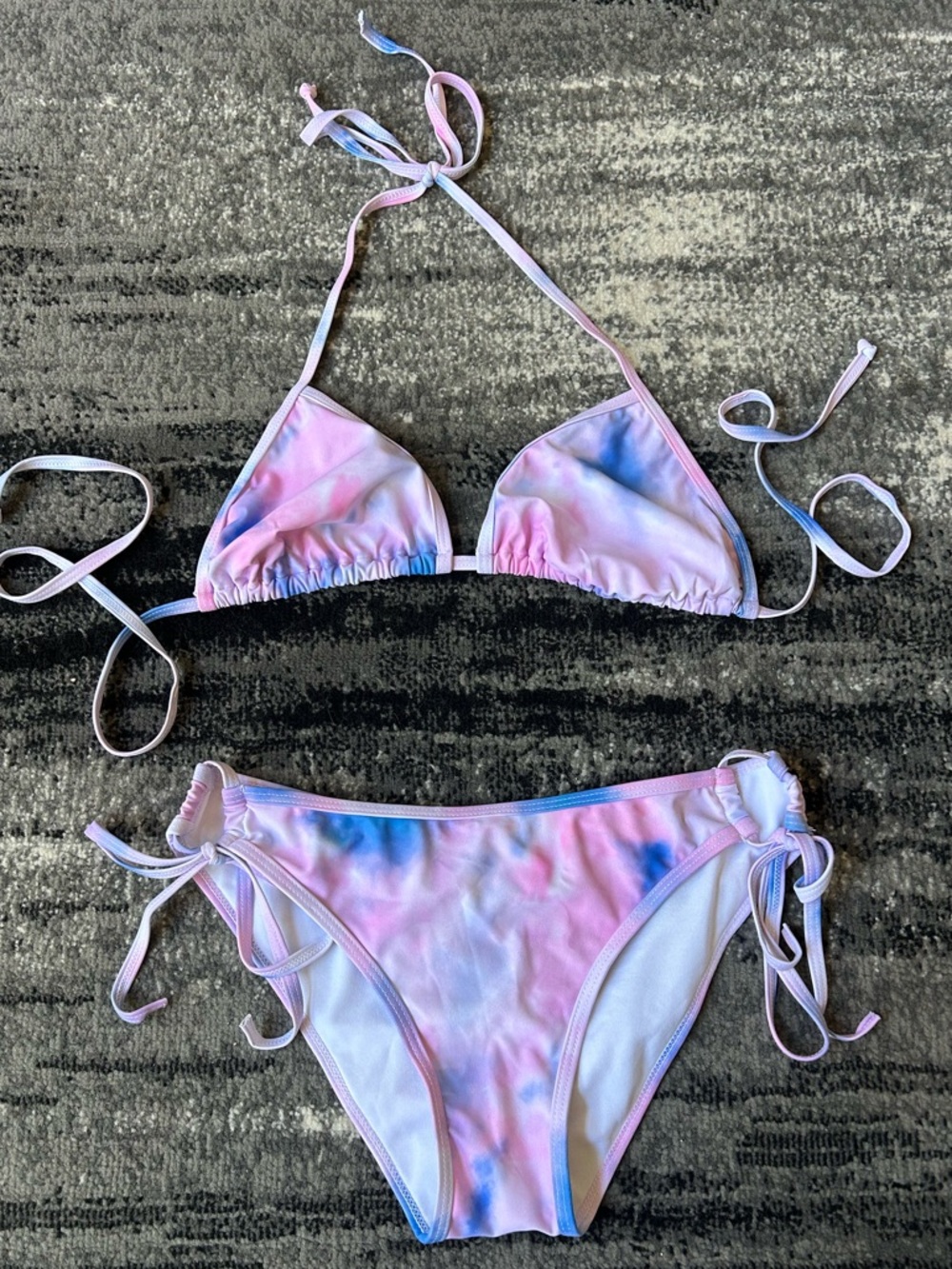 Cotton Candy Tie Dye Triangle Booty Scrunch Bikini